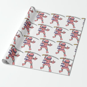 Roze  Ninja Pattern Cadeaupapier