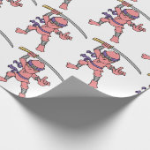 Roze Ninja Pattern Cadeaupapier (Hoek)