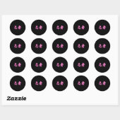 Roze Ninja Ronde Sticker (Vel)