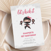 Roze Ninja Verjaardag Kaart