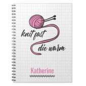 Roze nit Fast, Die Warm Notitieboek (Voorkant)