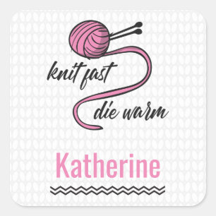 Roze nit Fast, Die Warm Vierkante Sticker