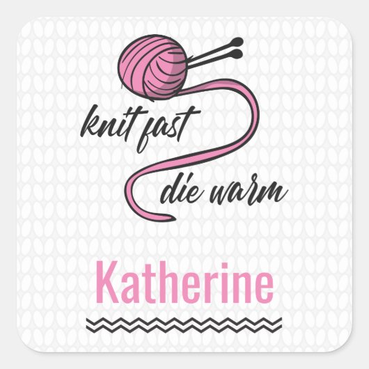 Roze nit Fast, Die Warm Vierkante Sticker (Voorkant)