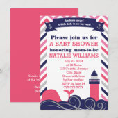 Roze nitisch Baby shower of Sprinkle Girl Kaart (Voorkant / Achterkant)