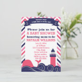 Roze nitisch Baby shower of Sprinkle Girl Kaart (Staand voorkant)