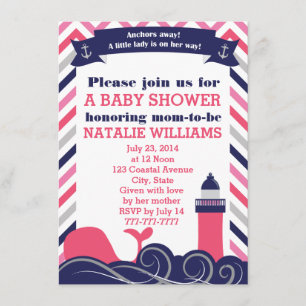 Roze nitisch Baby shower of Sprinkle Girl Kaart