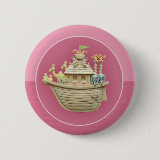 Roze Noah's Ark Ronde Button 5,7 Cm