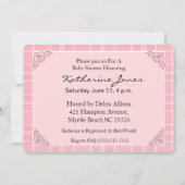 Roze Noah's uitnodiging voor het Baby shower van A (Achterkant)