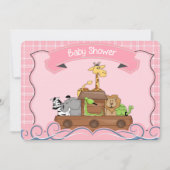 Roze Noah's uitnodiging voor het Baby shower van A (Voorkant)