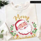 ROZE NOEL Custom  Santa Christmas Holly Joy Trui