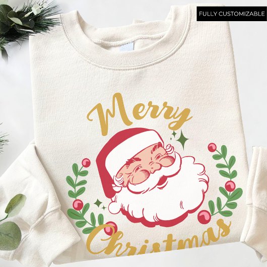 ROZE NOEL Custom  Santa Christmas Holly Joy Trui