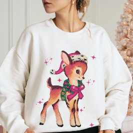 ROZE NOEL Schattige Retro Rendieren Vakantie Spark Trui