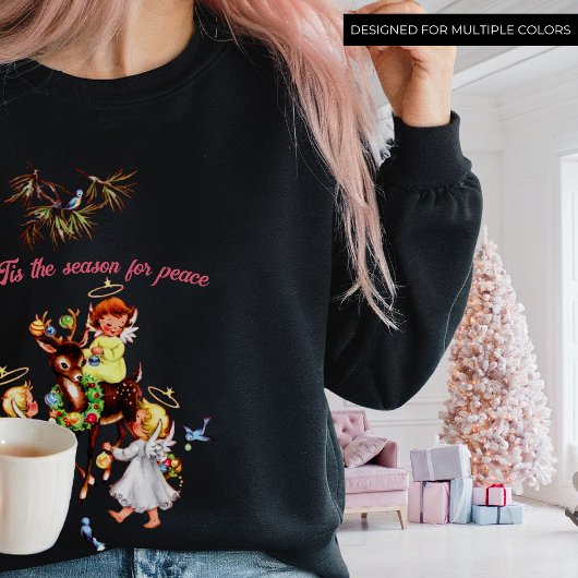 ROZE NOEL  Xmas Rendier Angel Aangepaste Tekst Trui