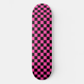 Roze Noir Checkerboard Skateboard Deck (Voorkant)