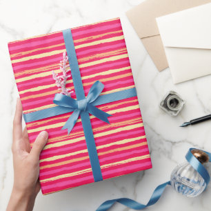 Roze Noodlijdende Strepen Regenboog Kleurrijk Patr Cadeaupapier