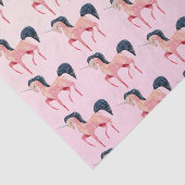 Roze Noordse Eenhoorn met Zwart Mane Patroon Tissuepapier (Detail)