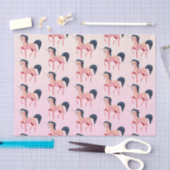 Roze Noordse Eenhoorn met Zwart Mane Patroon Tissuepapier (Craft)