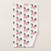 Roze Noordse Eenhoorn met Zwarte Mane Bad Handdoek (Handdoek)