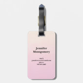 Roze Noordse Eenhoorn met Zwarte Mane Bagagelabel (Achterkant verticaal)