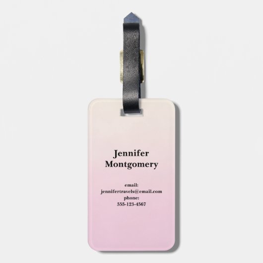 Roze Noordse Eenhoorn met Zwarte Mane Bagagelabel (Achterkant verticaal)