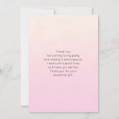 Roze Noordse Eenhoorn met Zwarte Mane Bedankkaart (Achterkant)