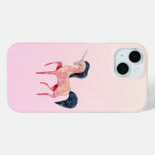 Roze Noordse Eenhoorn met Zwarte Mane Case-Mate iPhone Case (Achterkant (horizontaal))