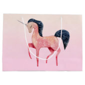 Roze Noordse Eenhoorn met Zwarte Mane Groot Cadeauzakje (Achterkant)