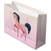 Roze Noordse Eenhoorn met Zwarte Mane Groot Cadeauzakje (Voorkant Gekanteld)