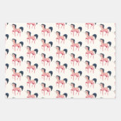 Roze Noordse Eenhoorn met Zwarte Mane Inpakpapier Vel (Voorkant 3)