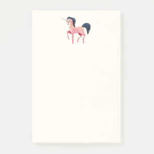 Roze Noordse Eenhoorn met Zwarte Mane Post-it® Notes