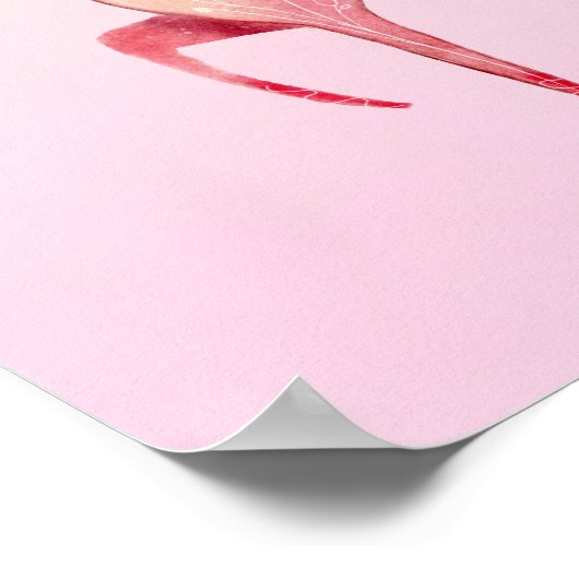 Roze Noordse Eenhoorn met Zwarte Mane Poster (Hoek)