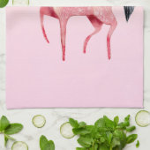 Roze Noordse Eenhoorn met Zwarte Mane Theedoek (Gevouwen)