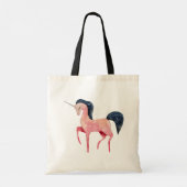 Roze Noordse Eenhoorn met Zwarte Mane Tote Bag (Achterkant)