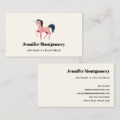 Roze Noordse Eenhoorn met Zwarte Mane Visitekaartje (Voorkant / Achterkant)