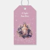 Roze Nostalgisch en luxe Vrolijk Kerstfeest Cadeaulabel (Achterkant)