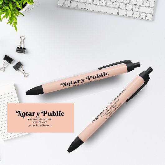 Roze Notaris Openbaar Promotiebedrijf Zwarte Inkt Pen