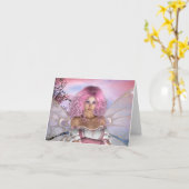 roze notecard kaart (Gele Bloem)