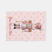 Roze Notenkraker Aangepaste Naam Kerstmis Klein-do Fleece Deken (Voorkant (Horizontaal))