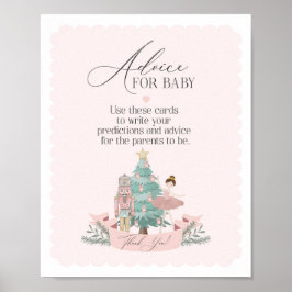Roze Notenkraker baby shower advies voor baby Sign Poster