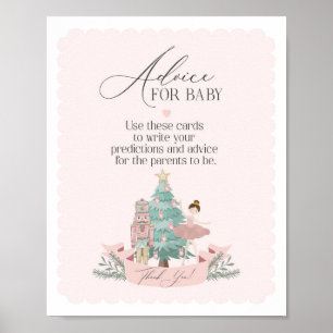 Roze Notenkraker baby shower advies voor baby Sign Poster