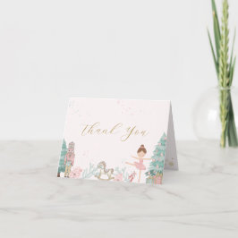 Roze Notenkraker Baby Shower Bedankkaart
