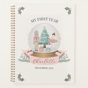 Roze Notenkraker Baby shower Eerste Jaar Milestone Planner