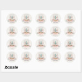 Roze Notenkraker Baby shower gunsten Ronde Sticker (Vel)
