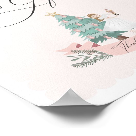 Roze Notenkraker baby shower kaarten en geschenken Poster (Hoek)