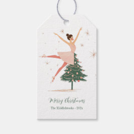 Roze Notenkraker Ballerina Cadeaulabel