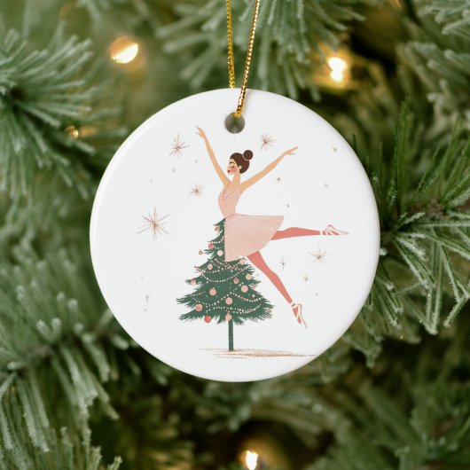 Roze Notenkraker Ballerina Keramisch Ornament (Boom)
