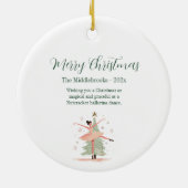 Roze Notenkraker Ballerina Keramisch Ornament (Achterkant)