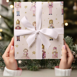 Roze Notenkraker Ballerina Kerstmis Cadeaupapier