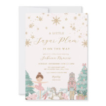 Roze Notenkraker Ballet Baby Shower Uitnodigingen
