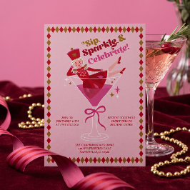 Roze Notenkraker Ballet Cocktail Kerstfeest Feestdagenkaart